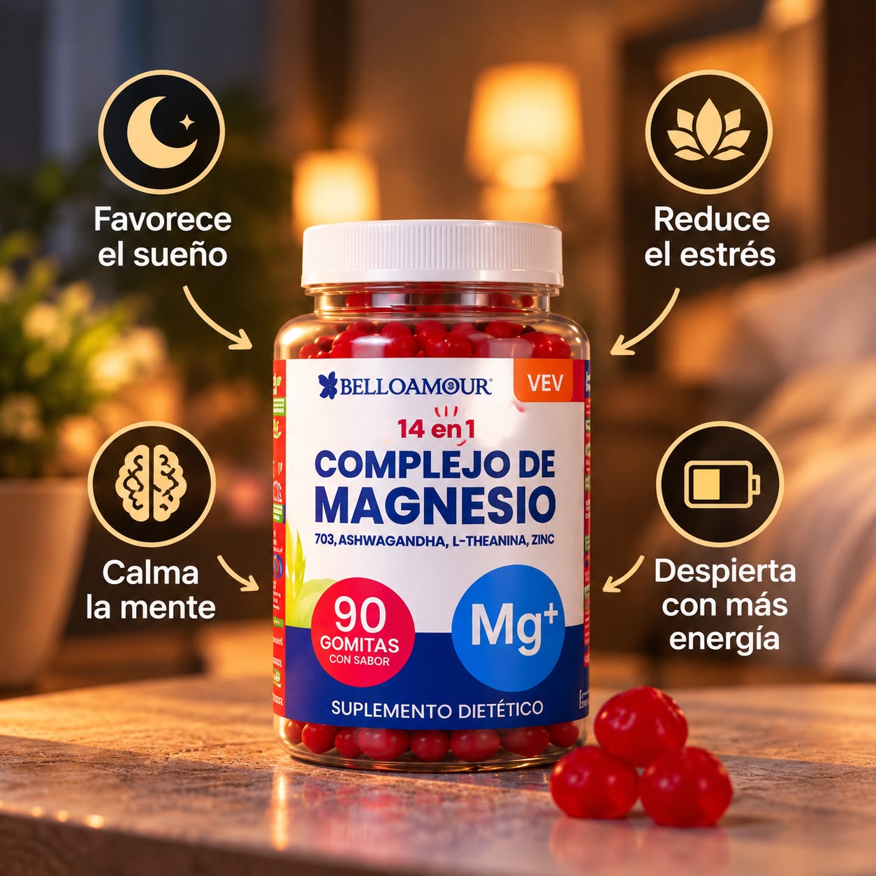 Gomitas de Magnesio Belloamour 14 en 1
