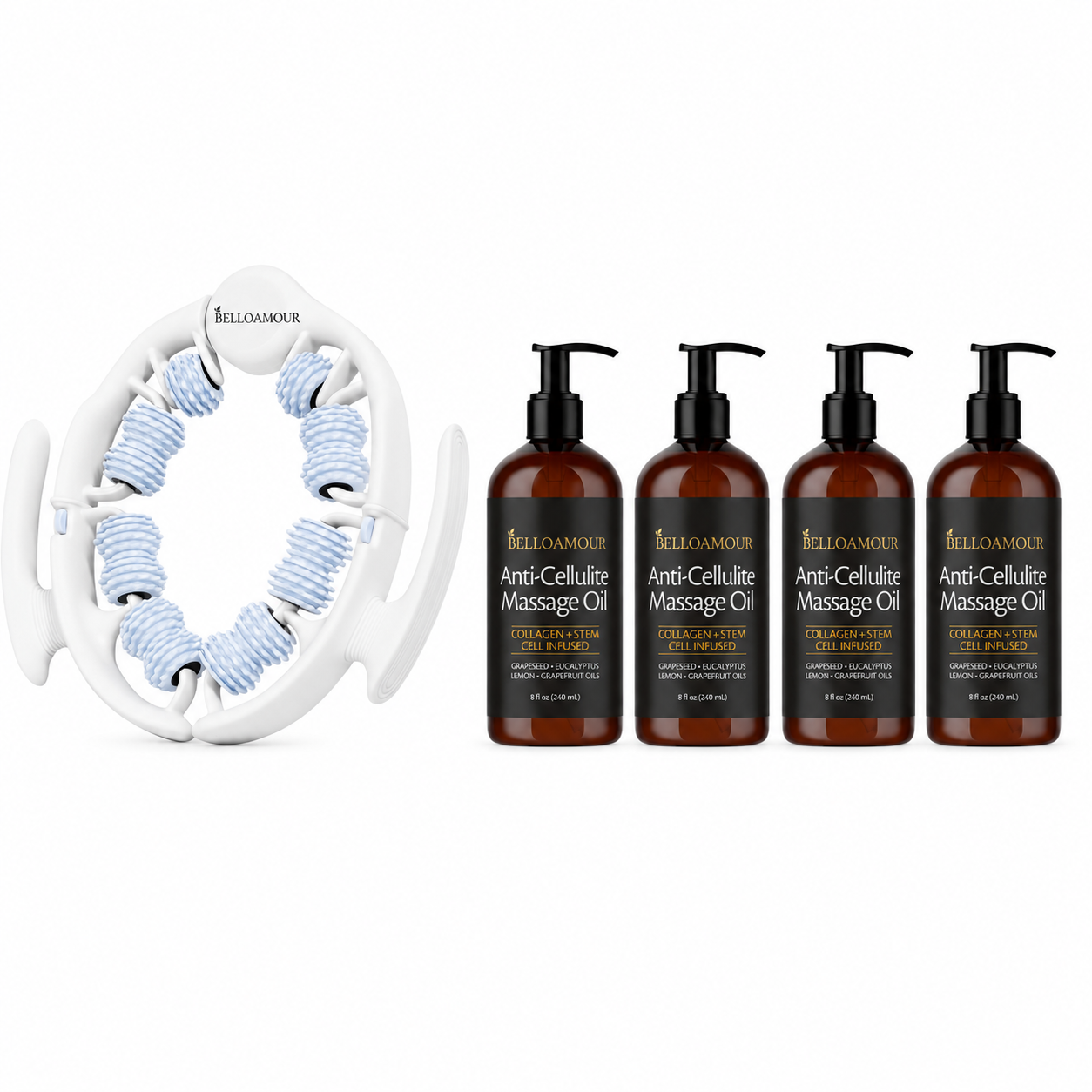 Belloamour™ Kit de masajeador de drenaje linfático y aceite anticelulítico